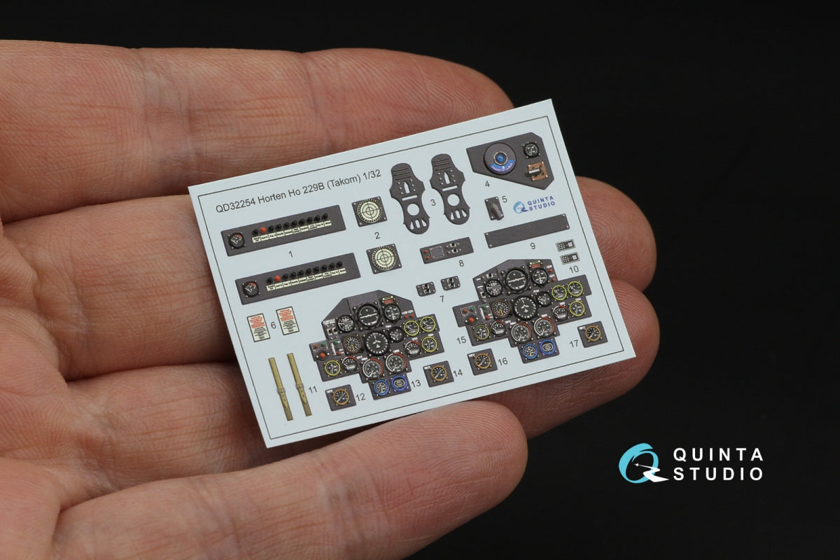 Quinta Studio QD32254 Horten Ho 229B 3D-Printed &amp;amp; colored Interior on decal paper (Takom) 1/32 – Bild 4