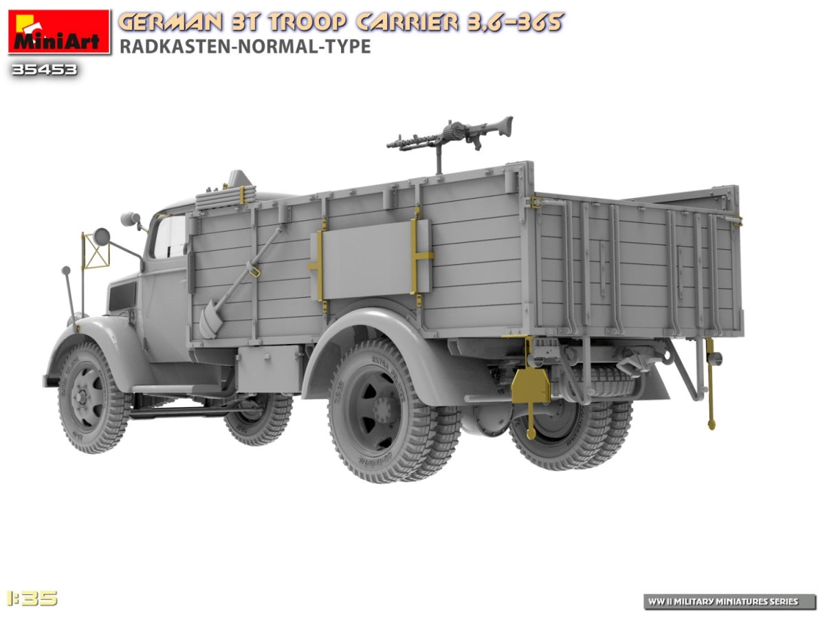 Miniart 35453 German 3t Troop Carrier 3.6-36S Radkasten-Normal-Type 1/35 – image 12