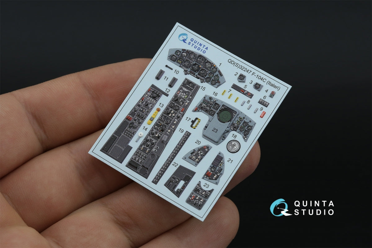 Quinta Studio QD32247 F-104C 3D-Printed &amp;amp; colored Interior on decal paper (Italeri) 1/32 – image 4