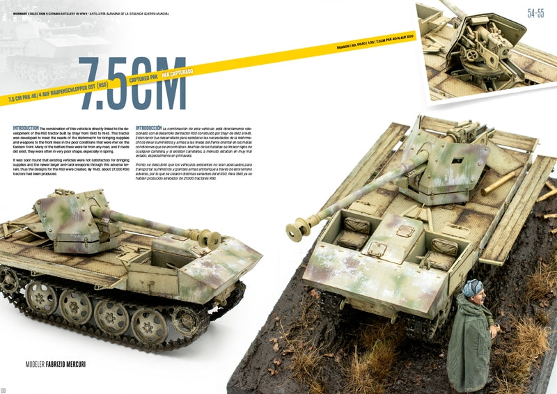 AK Interactive AK4907 WORN ART COLLECTION ISSUE 05 – GERMAN ARTILLERY - Bilingual English/Spanish – immagine 4