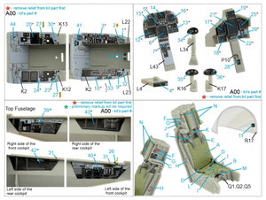Quinta Studio QD32100 F/A-18F late / EA-18G 3D-Printed &amp;amp; colored Interior on decal paper (Trumpeter) 1/32 – image 7