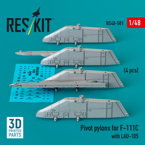 RESKIT RS48-0501 Pivot pylons for F-111C with LAU-105 (4 pcs) (3D Printed) 1/48 – image 3