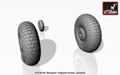 Armory Models AW72406 deHavilland DH.98 Mosquito wheels, “checkerboard” tire pattern, weighted 1/72 – image 2