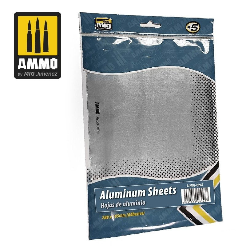 AMMO of Mig Jimenez 8247 ALUMINUM SHEETS 280x195 mm