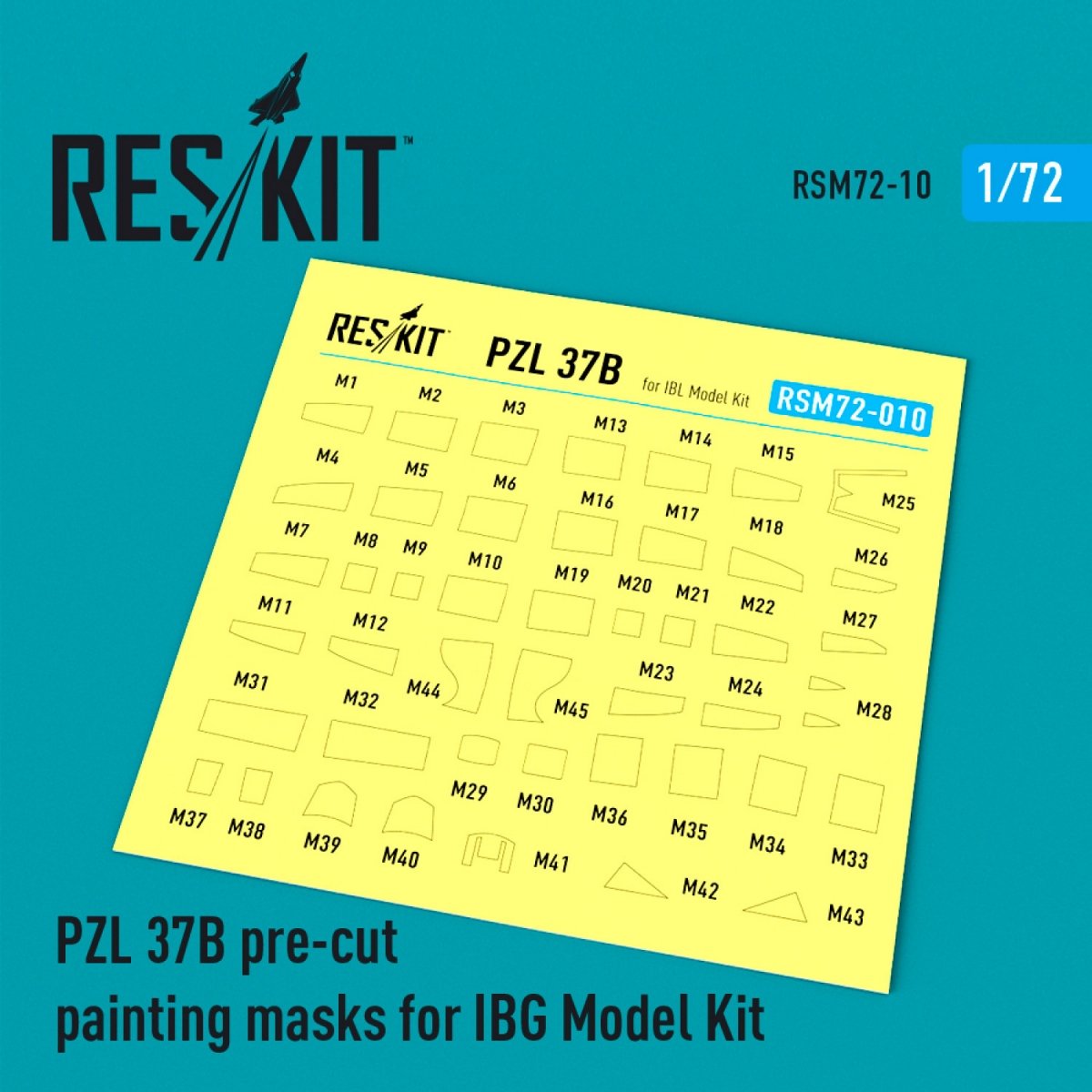 RESKIT RSM72-0010 PZL.37 BI MOOSE - POLISH MEDIUM BOMBER PRE-CUT PAINTING MASKS FOR IBG KIT 1/72