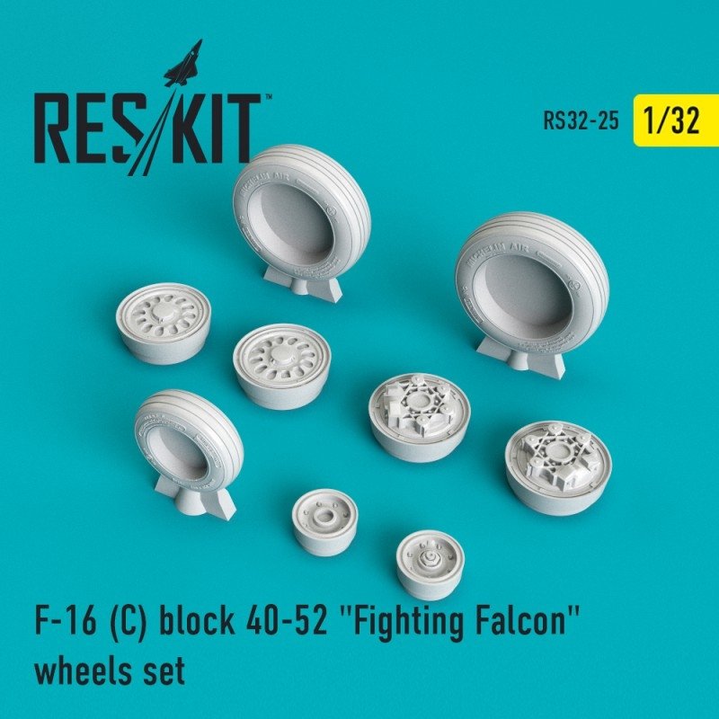 RESKIT RS32-0025 F-16 (C) block 40-52 "Fighting Falcon" wheels set 1/32