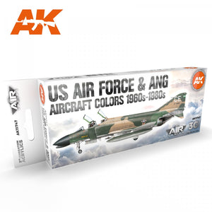 AK Interactive AK11747 US AIR FORCE &amp;amp; ANG AIRCRAFT COLORS 1960S-1980S 8x17 ml