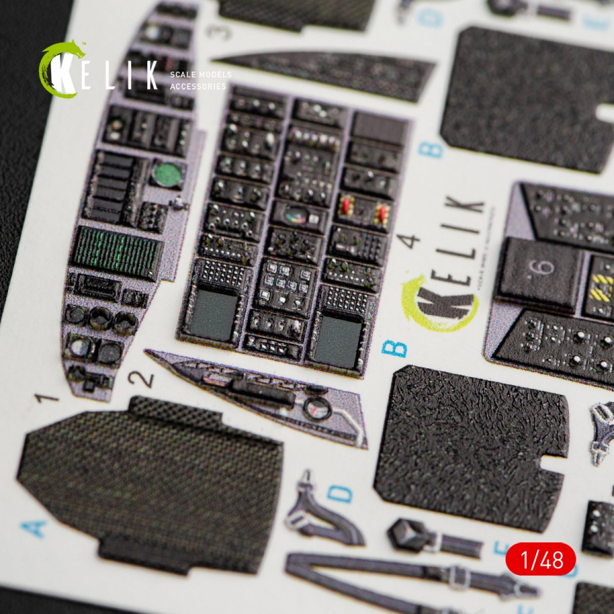 KELIK K48050 MH-60K BLACK HAWK INTERIOR 3D DECALS FOR ITALERI KIT 2666 1/48 – obrázek 5