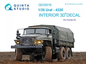 Quinta Studio QD35016 Ural-4320 3D-Printed &amp;amp; colored Interior on decal paper (for Zvezda kit) 1/35