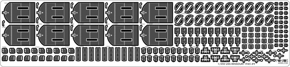 Pontos 35026FB USS BB-63 Missouri 1945 Detail Up Set (Deck Blue 20B stained wooden deck) 1/350 – Bild 18