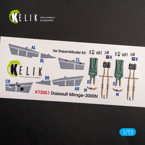 Kelik K72051 Mirage - 2000N - interior 3D decals for Dream Model kit 1/72