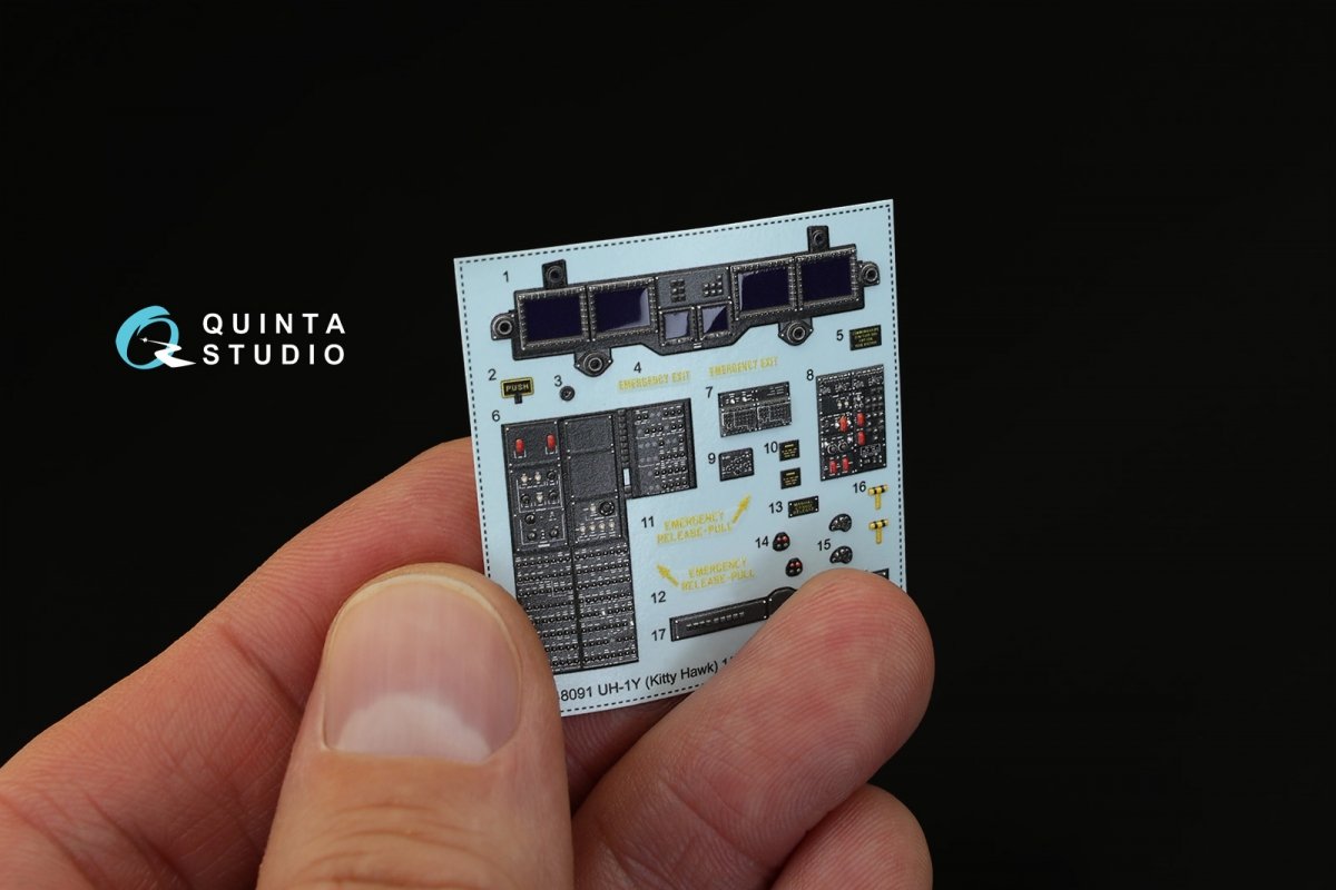 Quinta Studio QD48091 UH-1Y Venom 3D-Printed &amp;amp; colored Interior on decal paper (for Kitty Hawk kit) 1/48 – image 4