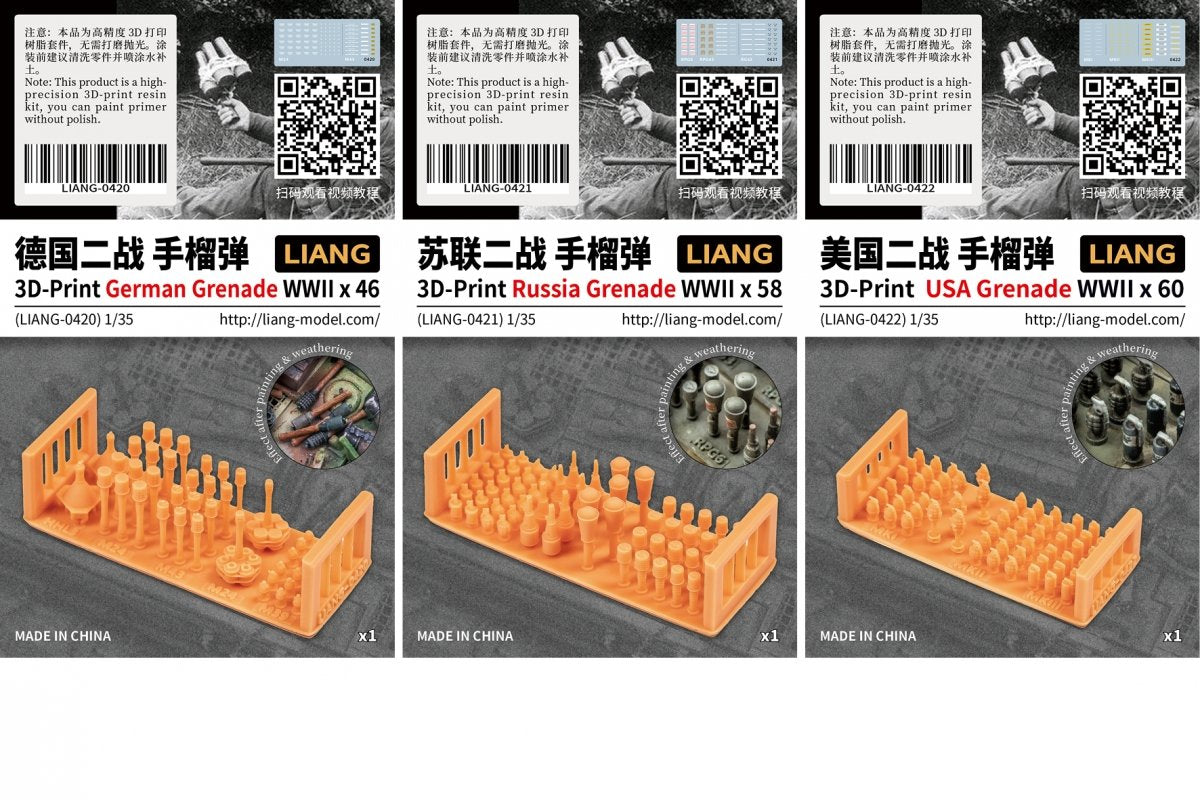 Liang 0421 3D-Print Russia Grenade WWII x 58 1/35 – obrázek 4
