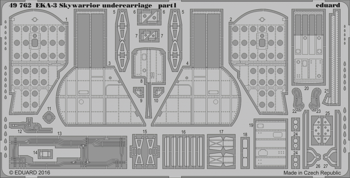 Train d&amp;#39;atterrissage Eduard 49762 EKA-3 Skywarrior TRUMPETER 1/48 – image 2