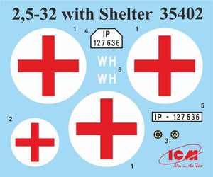 ICM DS3523 Sankas WWII Wehrmacht Ambulance Trucks 1/35 – obrázek 4