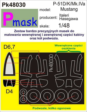 P-Mask PK48030 P-51D/K/MK.IVA MUSTANG (ITALERI/HASEGAWA) 1/48