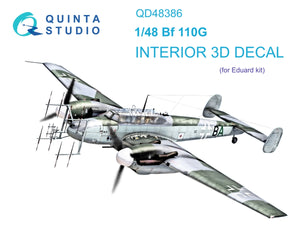 Quinta Studio QD48386 BF 110G 3D-Printed &amp;amp; colored Interior on decal paper (Eduard) 1/48