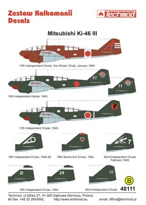 Techmod 48111 - Mitsubishi Ki-46-III 1/48 – zdjęcie 2