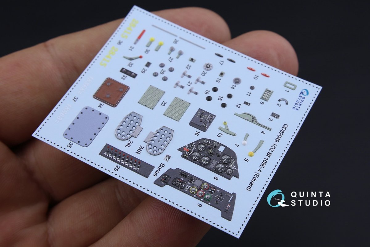 Quinta Studio QD32049 Bf 109E-4 3D-Printed &amp;amp; colored Interior on decal paper (for Eduard kit) 1/32 – Bild 3