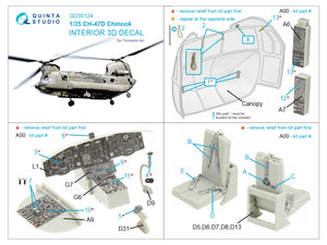 Quinta Studio QD35124 CH-47D 3D-Printed colored Interior on decal paper (Trumpeter) 1/35 – image 2