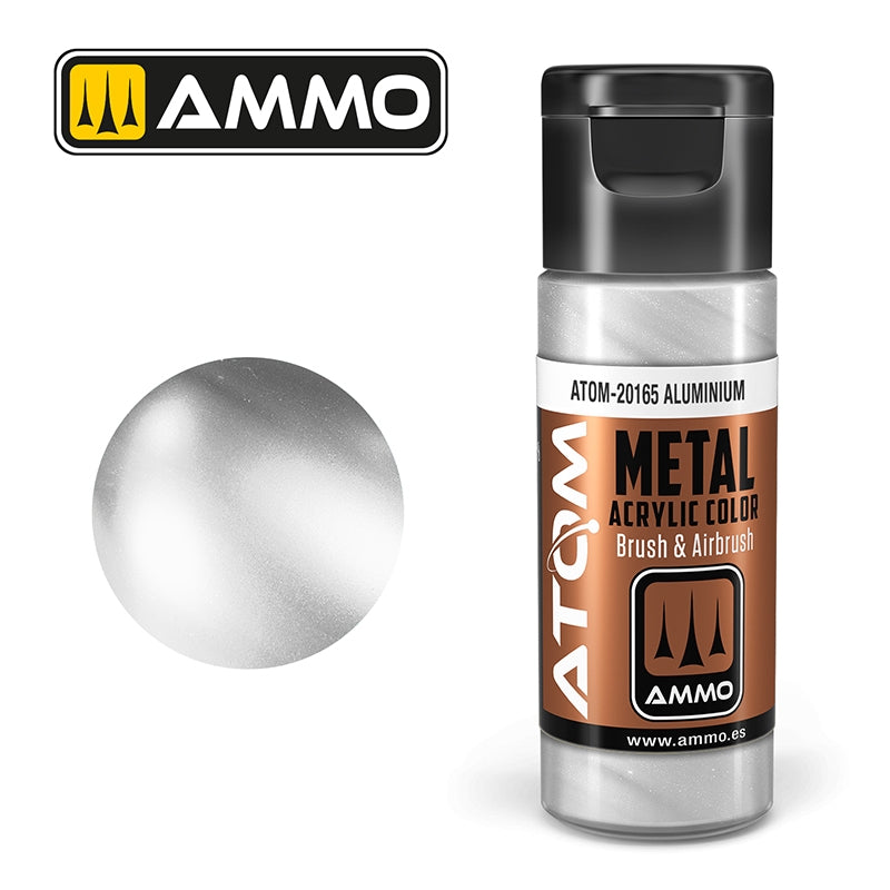 AMMO of Mig Jimenez 20165 ATOM METALLIC Aluminum 20ml