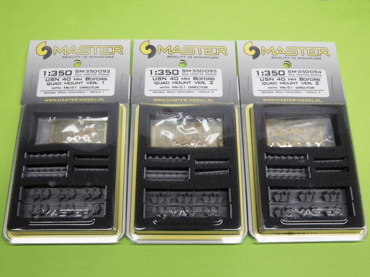 Master SM-350-095 USN 40 mm/56 Bofors quadruple mount ver.3 / with Mk-51 director - (resin, PE and turned parts) - (6pcs) 1/350 – image 6