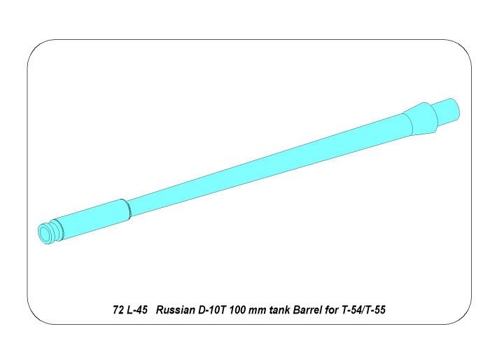 Canon Aber 72L-45 100 mm D-10T pour T-54/55 / ​​Canon de char russe 100 mm D-10T pour T-54/55 à l&amp;#39;échelle 1/72 – image 4