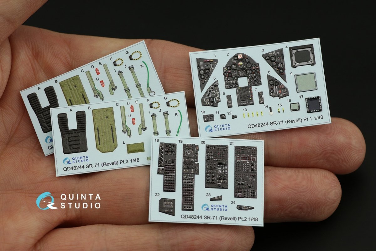 Intérieur imprimé en 3D et coloré sur papier décalcomanie Quinta Studio QD48244 SR-71A (Revell) 1/48 – image 9
