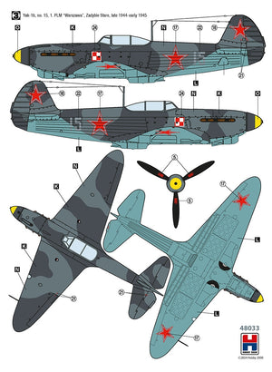 Hobby 2000 48033 Yak-1b 1. PLM Warsaw 1944-45 ( ACADEMY + CARTOGRAPH + MASKS ) 1/48 – image 3