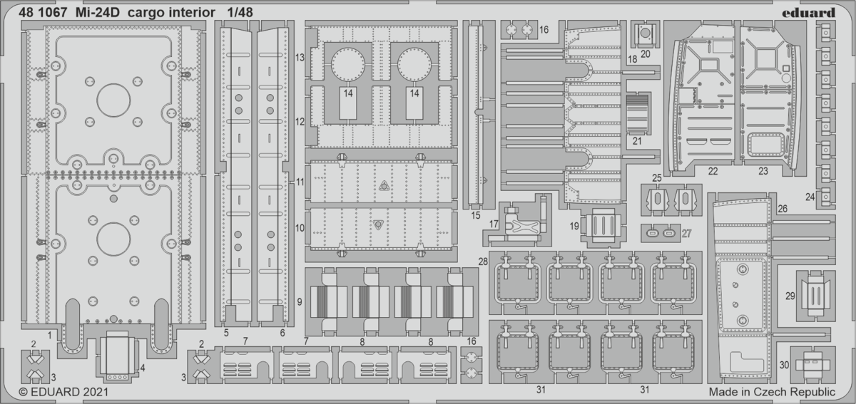 Eduard 481067 Mi-24D cargo interior EDUARD 1/48