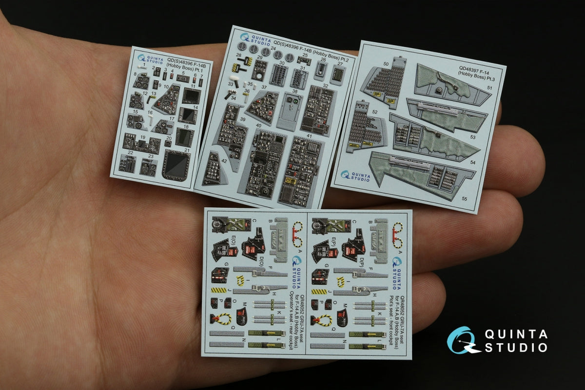 Quinta Studio QD48396 F-14B 3D-Printed &amp;amp; colored Interior on decal paper (Hobby Boss) 1/48 – image 4