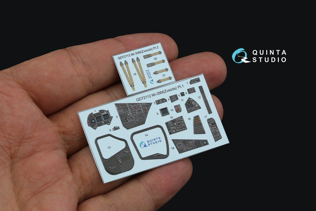 Quinta Studio QD72112 Mi-35M 3D-Printed colored Interior on decal paper (Zvezda) 1/72 – Bild 4