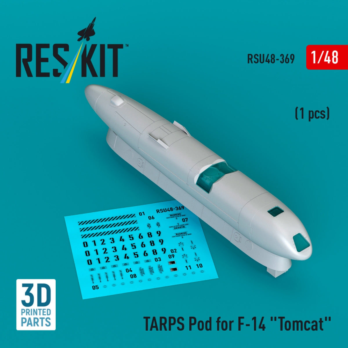 RESKIT RSU48-0369 TARPS pod for F-14 "Tomcat" (1 pcs) (3D printed) 1/48