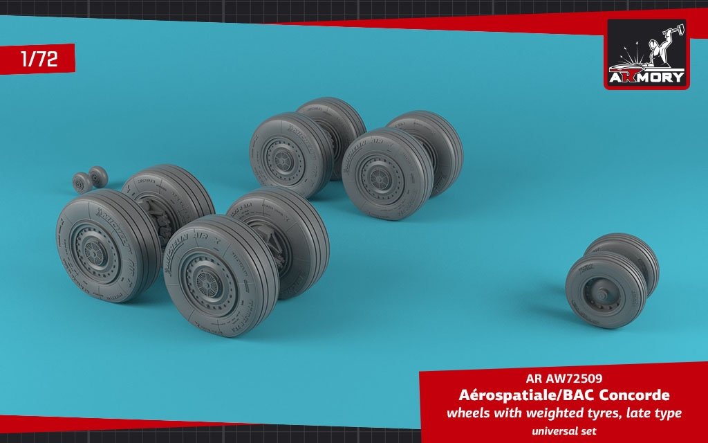 Armory Models AW72509 Concorde wheels w/ weighted tires, late 1/72 – obrázek 2