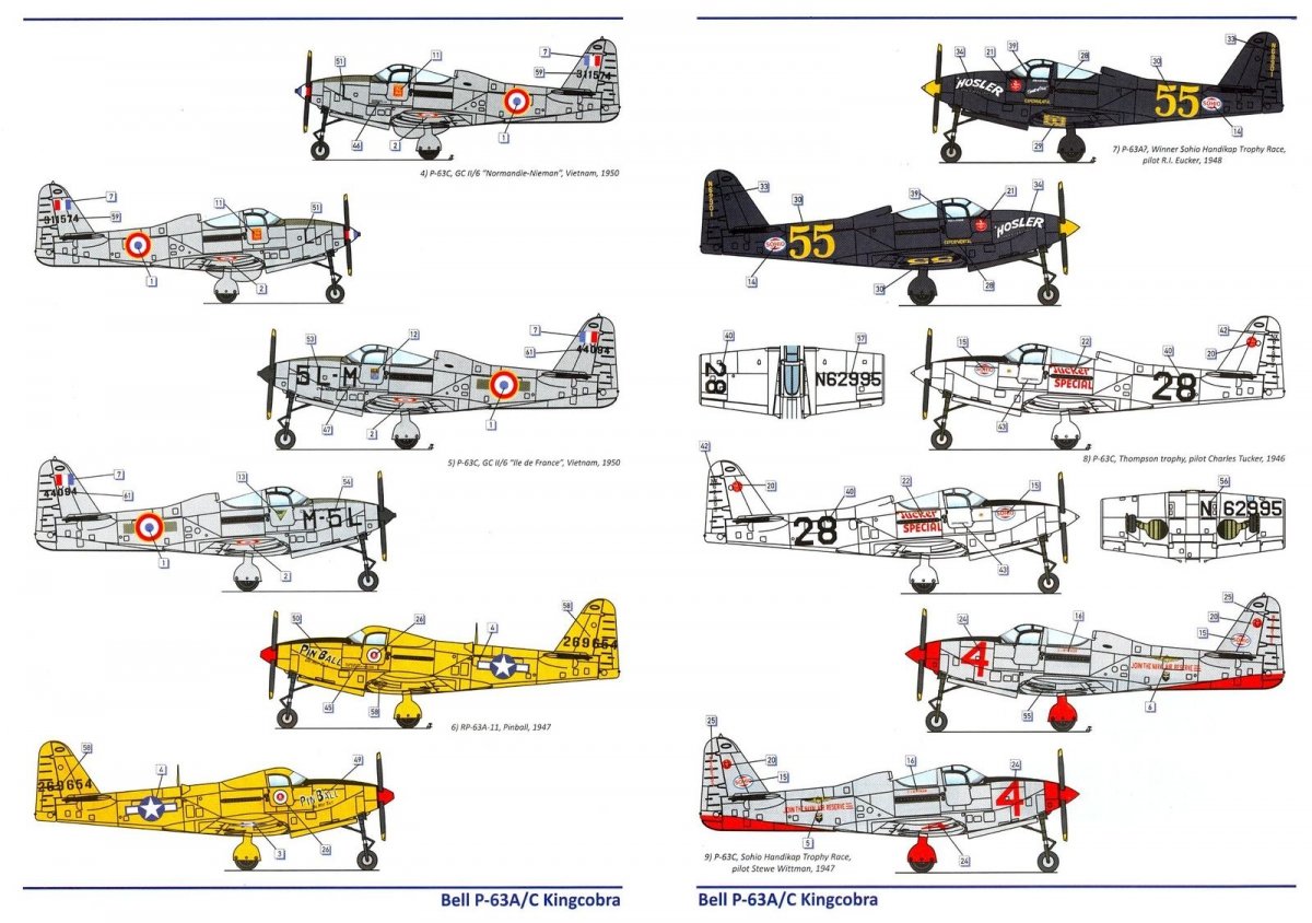 Dora Wings 14401 BELL P-63A P-63C KINGCOBRA Fighter DOUBLE KIT 1/144 – obrázek 7