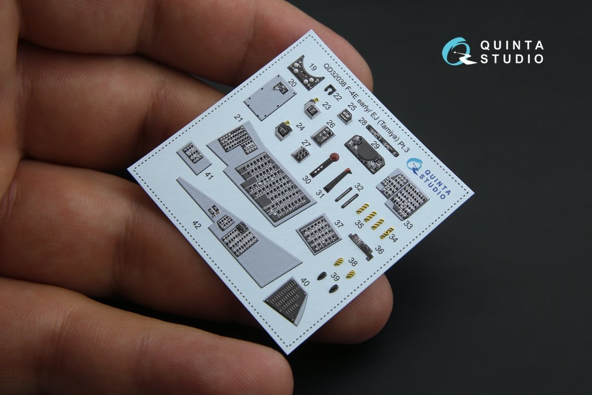 Quinta Studio QD32038 F-4E early/F-4EJ 3D-Printed &amp;amp; colored Interior on decal paper (for Tamiya kit) 1/32 – obrázek 3