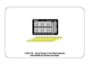 Aber 350L-56 Ships gun barrels in 1/350 scale Set of 10 pcs 3.7cm barrels for German Flak 42 with shields (1/350) – image 5