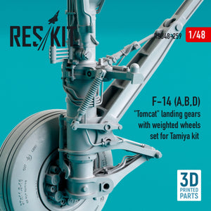 RESKIT RSU48-0259 F-14 (A,B,D) &amp;quot;TOMCAT&amp;quot; LANDING GEARS WITH WEIGHTED WHEELS SET FOR TAMIYA KIT (RESIN &amp;amp; 3D PRINTED) 1/48 – image 3