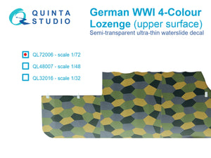 Quinta Studio QL72006 German WWI 4-Color Lozenge (upper surface) 1/72