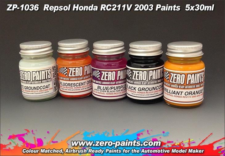 Zero Paints ZP-1036 Repsol Honda RC211V 2003 Paint Set 5x30ml – zdjęcie 2