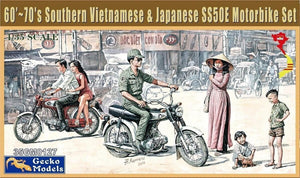 Gecko Models 35GM0127 60&amp;#39;~70&amp;#39;s Southern Vietnamese &amp;amp; Japanese SS50E Motorbike Set 1/35