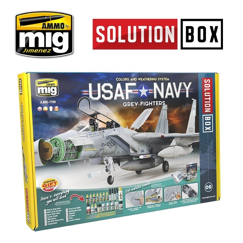 AMMO of Mig Jimenez 7709 USAF NAVY GRAY FIGHTERS SOLUTION BOX
