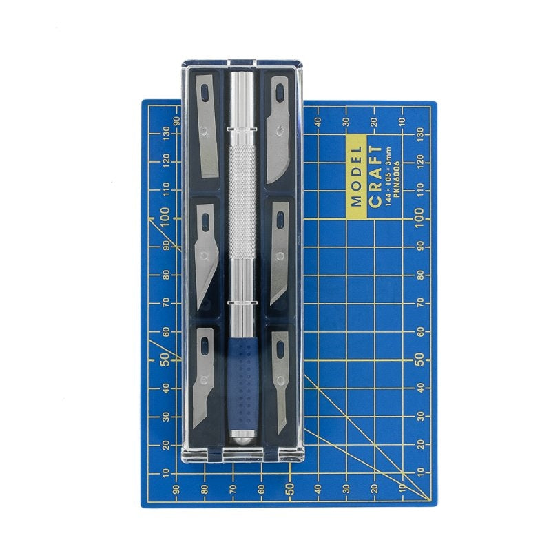 Modelcraft PKN2008 8 Piece Knife Set &amp; A6 Cutting Mat