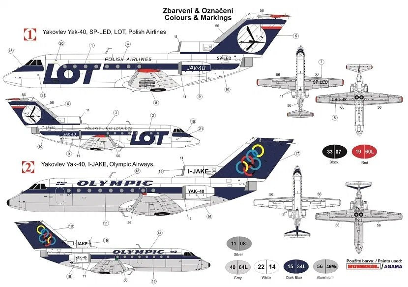 AZ Model AZ14422 Jak-40 LOT/Olympic 1/144 – Bild 2