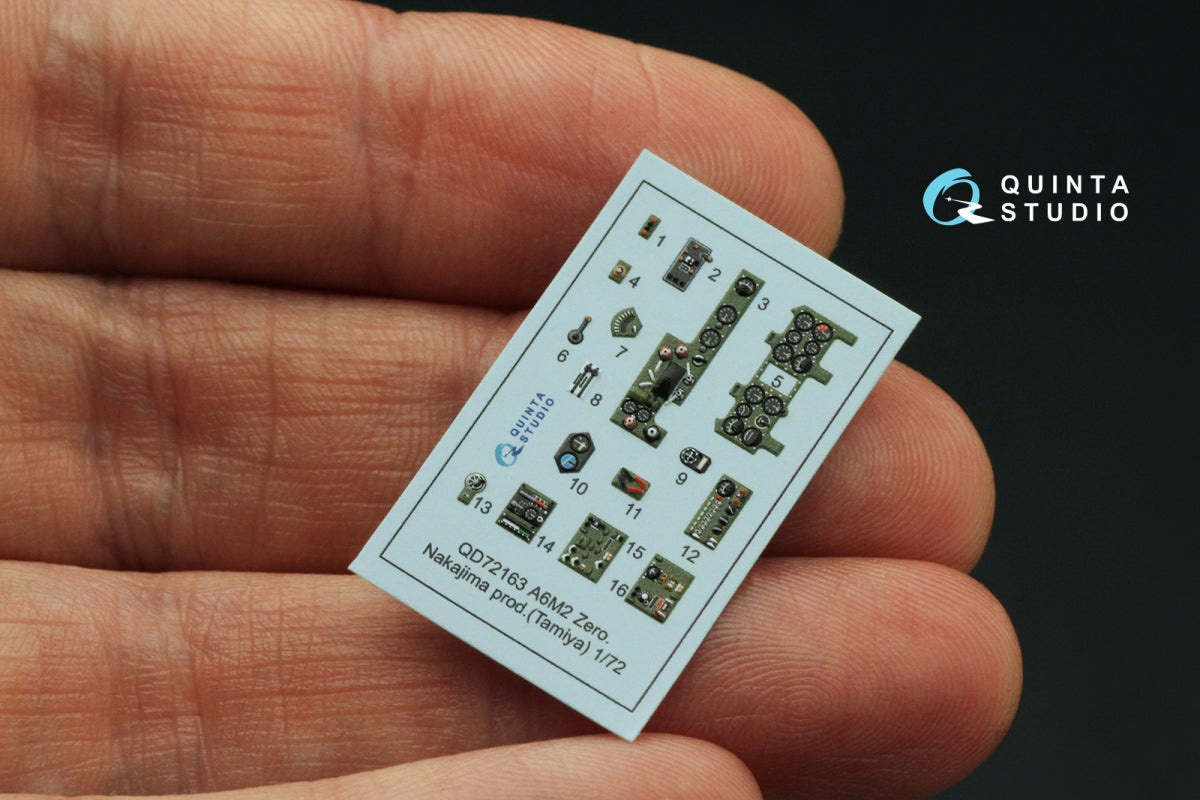 Quinta Studio QD72163 A6M2 Zero (Nakajima Prod.) 3D-Printed colored Interior on decal paper (Tamiya) 1/72 – Bild 4
