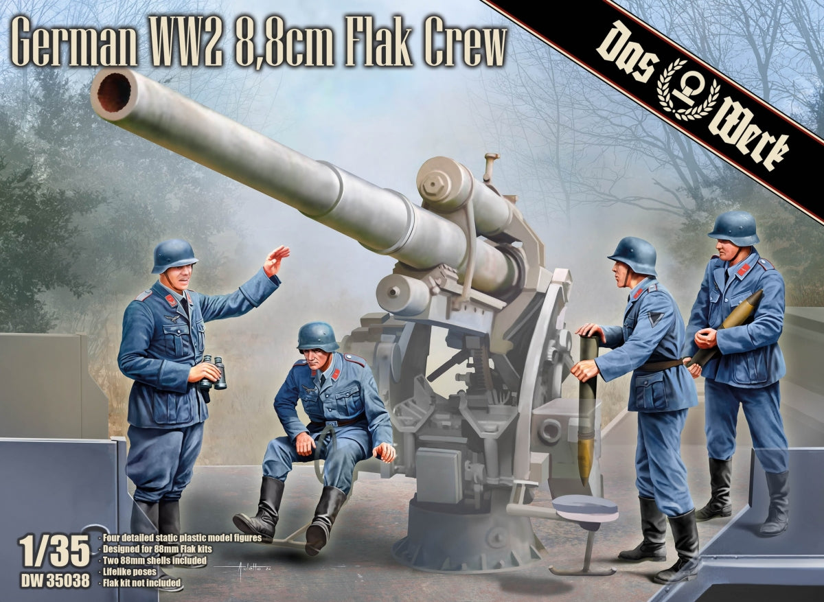 Das Werk DW35038 German WWII 8.8cm FlaK Crew 1/35