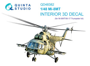 Quinta Studio QD48382 Mi-8MT 3D-Printed &amp;amp; colored Interior on decal paper (Trumpeter) 1/48