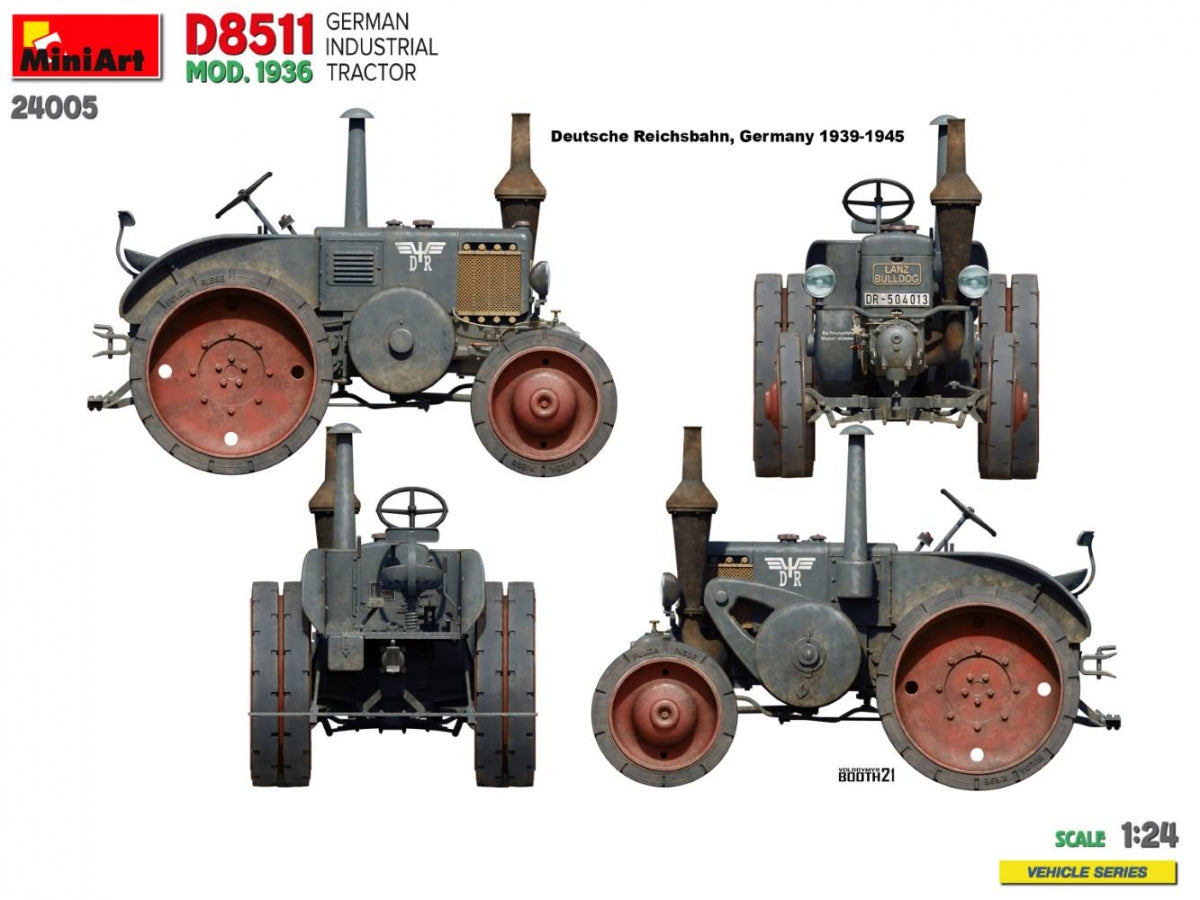 MiniArt 24005 GERMAN INDUSTRIAL TRACTOR D8511 MOD. 1936 1/24 – obrázek 4