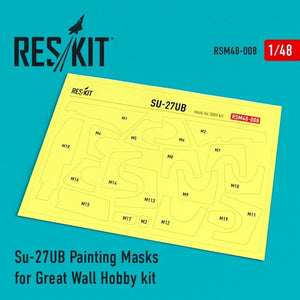 RESKIT RSM48-0008 Su-27UB Painting Masks for Great Wall Hobby kit 1/48