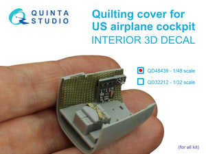 Quinta Studio QD48439 Quilting cover for US airplane cockpit. 3D-Printed colored Interior on decal paper (All kits) 1/48 – image 5